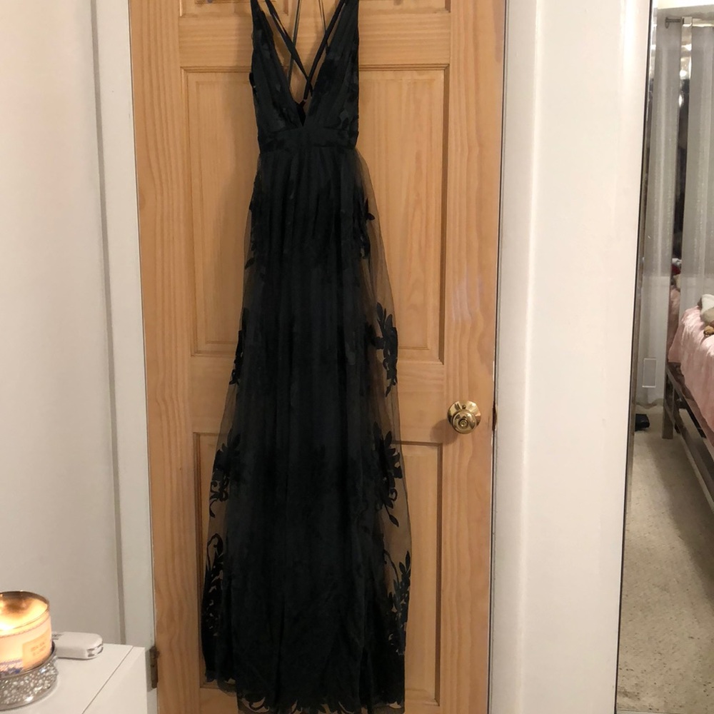 Hunter green maxi floral dress 😻 WORN ONCE